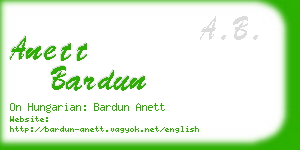 anett bardun business card
